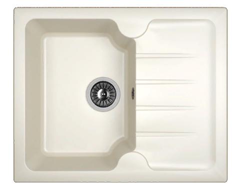 Мойка кухонная из литьевого мрамора Dr. Gans ЛОРА 620 25.020.A0620.401 62*51 см. белый