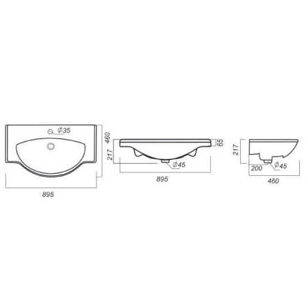 Раковина Sanita luxe CLASSIC CLS90SLWB01 90 
