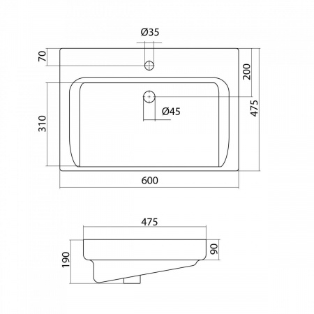 Раковина Santek ТИГОДА 1.WH30.2.082  