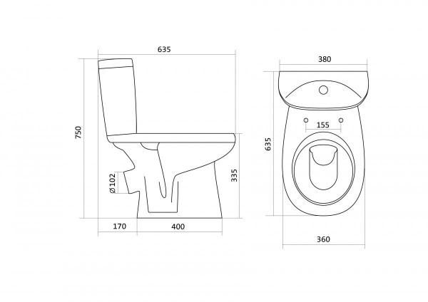 Унитаз-компакт Santek АНИМО 1.WH11.0.032  