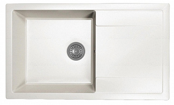 Мойка кухонная из литьевого мрамора Dr. Gans ТЕХНО 860 25.030.D0860.401 86*51 см. белый