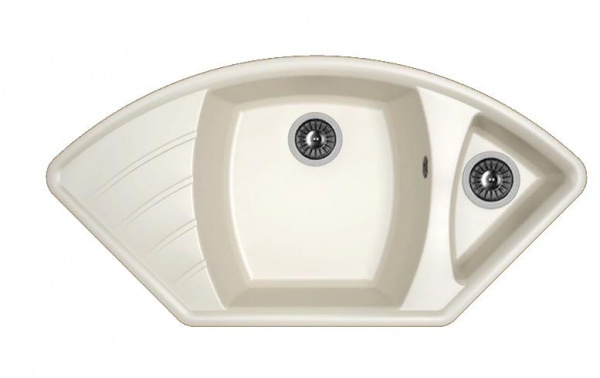 Мойка кухонная из литьевого мрамора Dr. Gans ГАБИ 25.050.E1015.401 101,5*51 см. белый