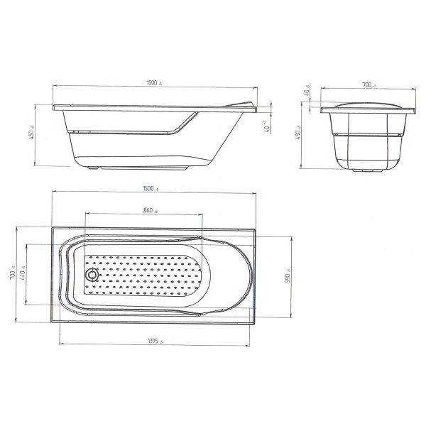 Ванна акриловая 1Marka MILA 01мил1770 170x70 см.  Ванна акриловая 1Marka MILA 01мил1770 170x70 см.