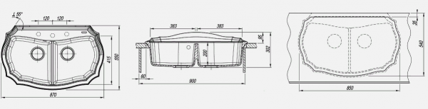 Мойка кухонная керамогранитная Florentina ЭМИЛИЯ 870 20.365.F870.107 87*55 см. песочный