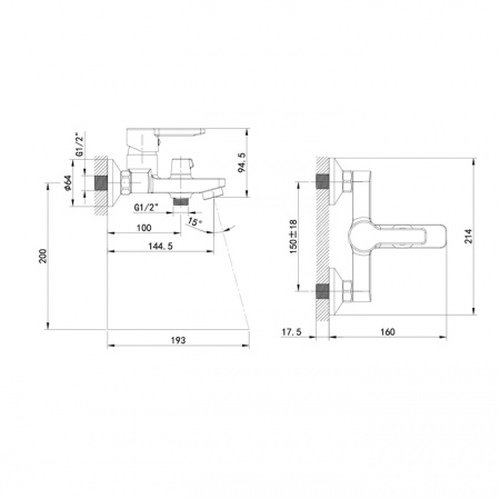 Смеситель IDDIS SENA SENSB00i02WA для ванны и душа 