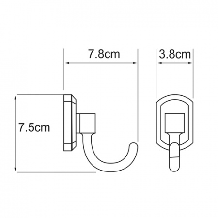 Крючок одинарный WasserKRAFT ODER K-3023  
