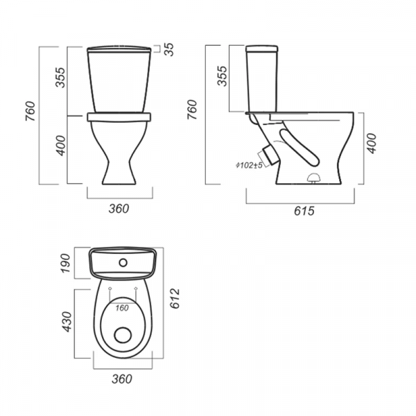Унитаз-компакт Sanita ЭТАЛОН ETLSACC01090113   Унитаз-компакт Sanita ЭТАЛОН ETLSACC01090113