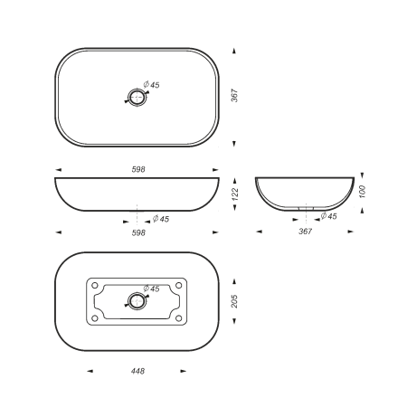 Раковина Sanita luxe INFINITI INFSLWB01 60 