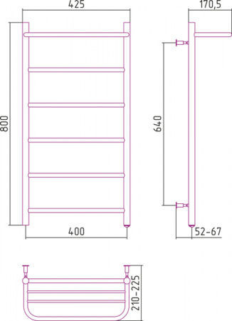 Полотенцесушитель электрический Стилье №30 00530-8040 800х400 