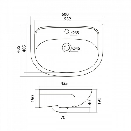 Раковина Santek ЭЛЛАДА 1.WH11.0.198  
