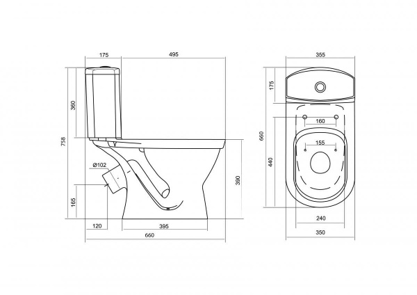 Унитаз-компакт Santek АЛЬКОР 1.WH30.2.140  