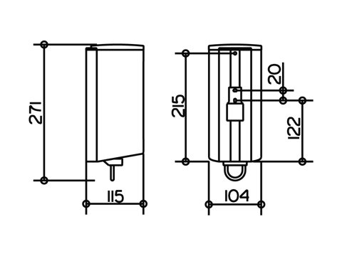 Дозатор жидкого мыла навесной Keuco PLAN 14954 010100   Дозатор жидкого мыла навесной Keuco PLAN 14954 010100