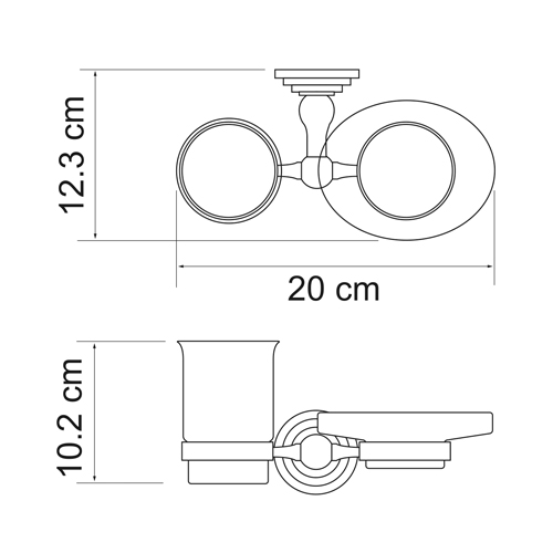 Стакан и мыльница навесной WasserKRAFT AMMER K-7026  