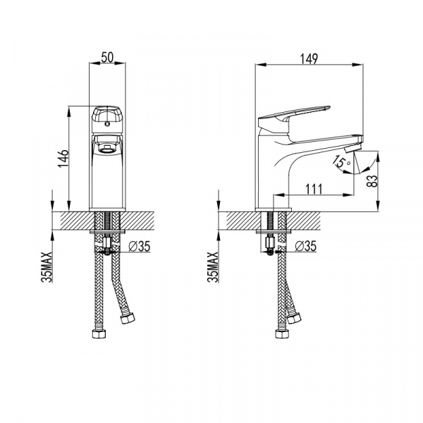Смеситель Milardo NIAGARA NIASB00M01 для раковины  Смеситель Milardo NIAGARA NIASB00M01 для раковины