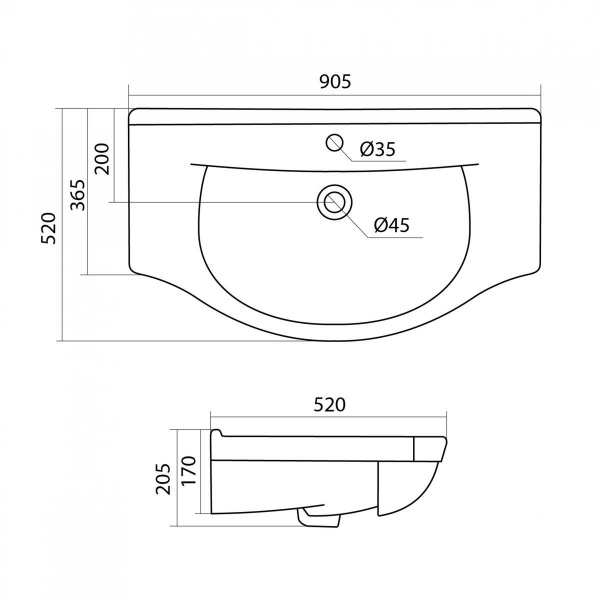 Раковина Santek ЭЛЬБРУС 1.WH11.0.790  