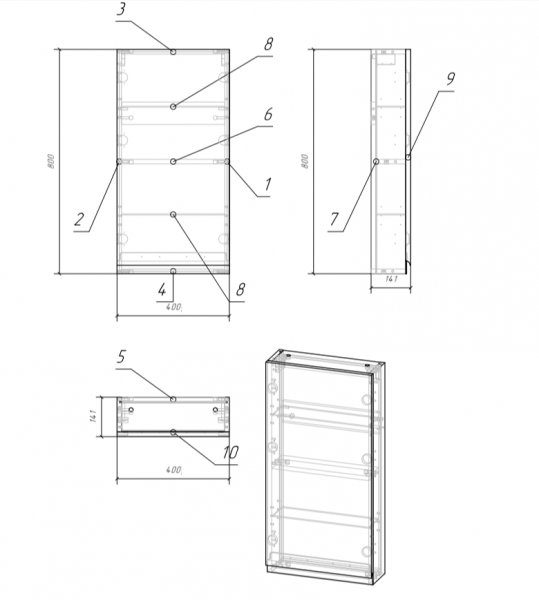 Шкаф навесной Cersanit MODUO SB-SW-MOD40/Wh   Шкаф навесной Cersanit MODUO SB-SW-MOD40/Wh