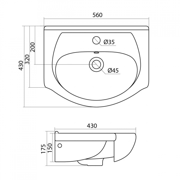 Раковина Santek ЛИНДА 1.WH11.0.156  